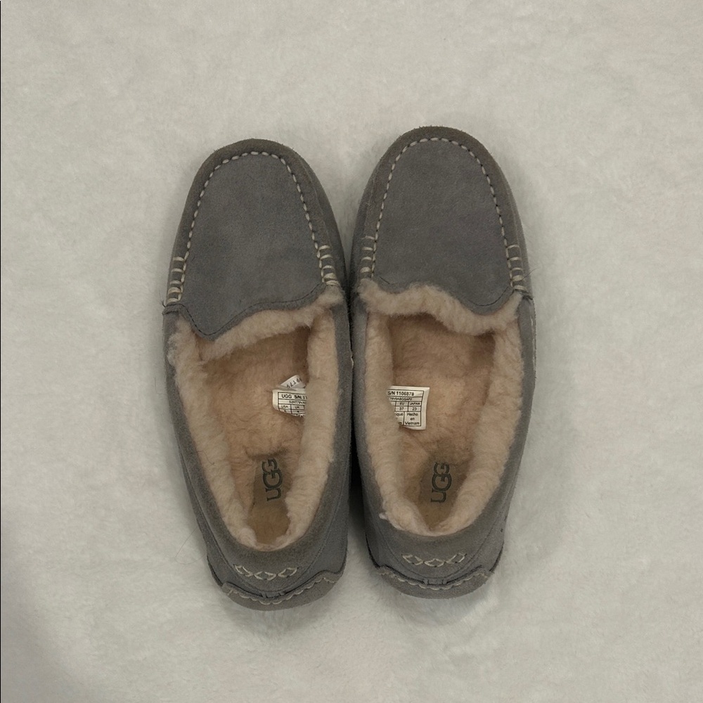 UGG Suede Wool Lined Moccasin Slippers